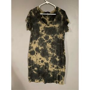 Social Standard By Sanctuary Green Tie Dye Short Sleeve T-shirt Dress L